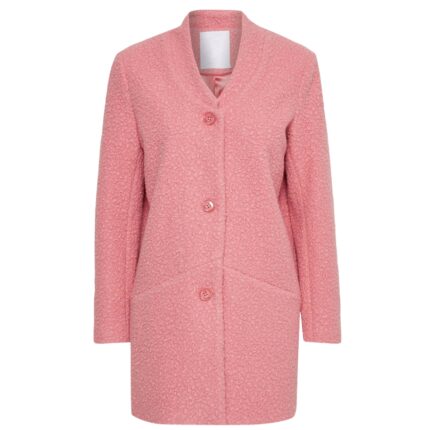 Ροζ μπουκλέ παλτό Rosie Kaffe