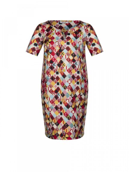 Καθημερινό κοντομάνικο φόρεμα Plus Size Kitana by Rinascimento