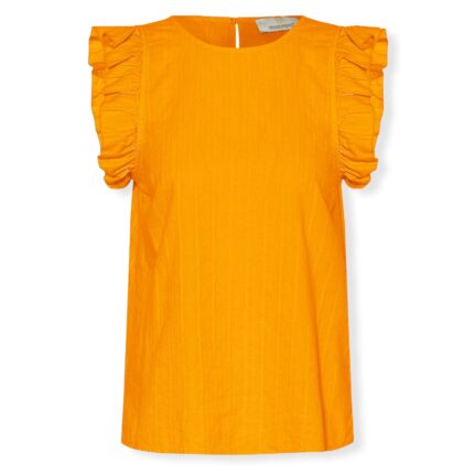 Πορτοκαλί μπλούζα με βολάν Rinascimento