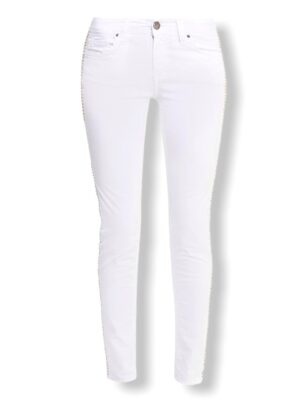 Λευκό τζιν παντελόνι με στρας Rinascimento