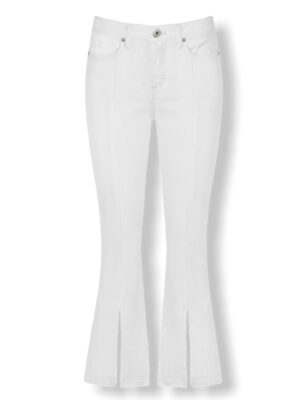 Άσπρο τζιν κοντό παντελόνι καμπάνα Rinascimento