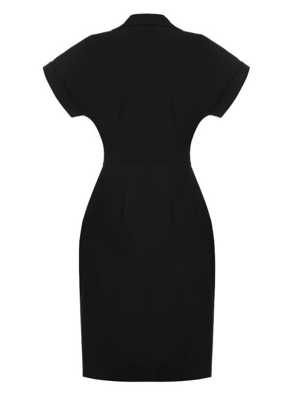 Μαύρο κρουαζέ κοντομάνικο φόρεμα Rinascimento