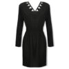 Μαύρο μίνι εξώπλατο φόρεμα Cheetas Pepaloves