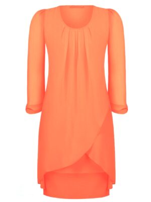 Πορτοκαλί μίνι φόρεμα Rinascimento