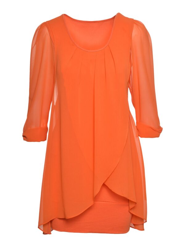 Πορτοκαλί μίνι φόρεμα Rinascimento