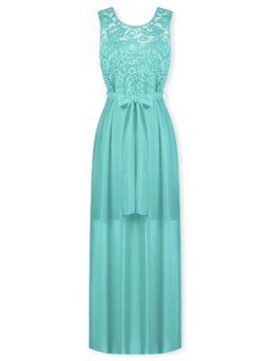 Μάξι φόρεμα με μπούστο δαντέλα Rinascimento – M, Aqua