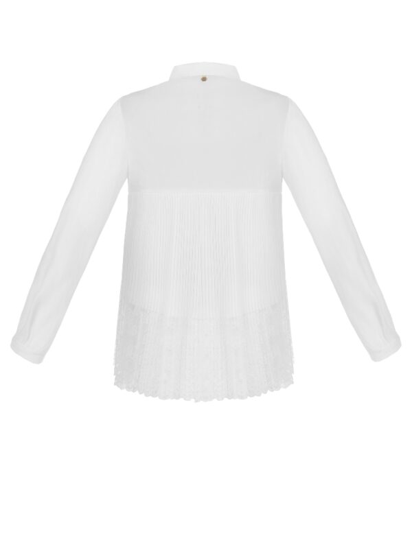 Λευκό πουκάμισο με πλισέ πλάτη Rinascimento