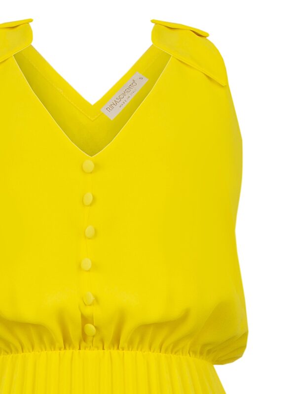 Κίτρινο πλισέ φόρεμα Yellow Rinascimento