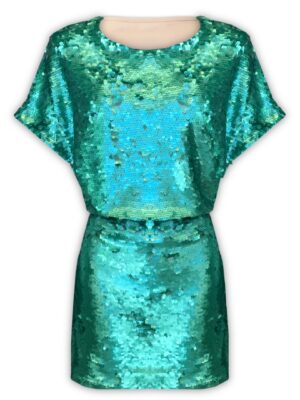 Πράσινο φόρεμα παγιέτα Sequin Rinascimento
