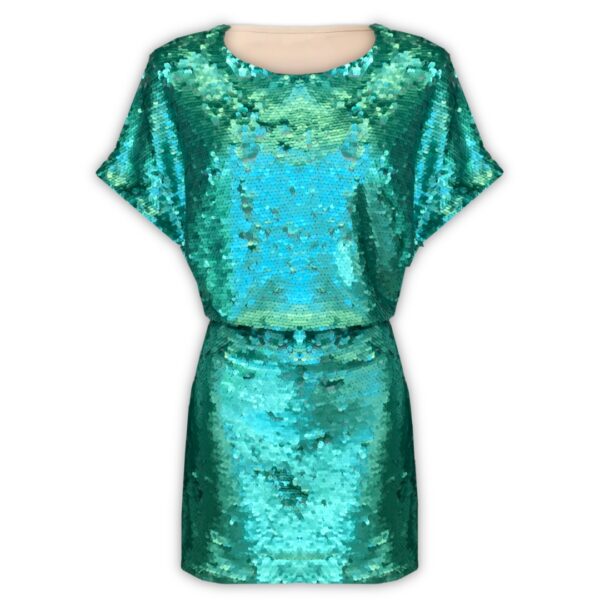 Πράσινο φόρεμα παγιέτα Sequin Rinascimento