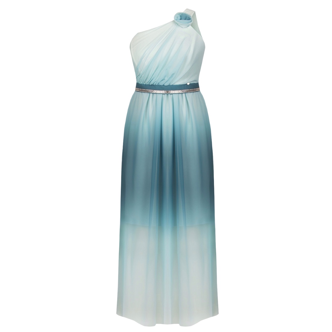 Plus size μάξι φόρεμα με έναν ώμο Kitana by Rinascimento