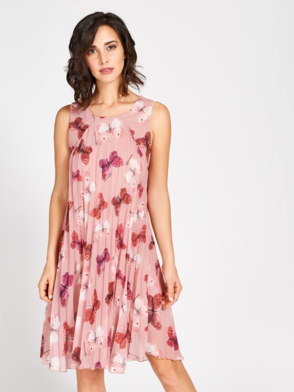 Ροζ πλισέ φόρεμα Butterfly Rinascimento