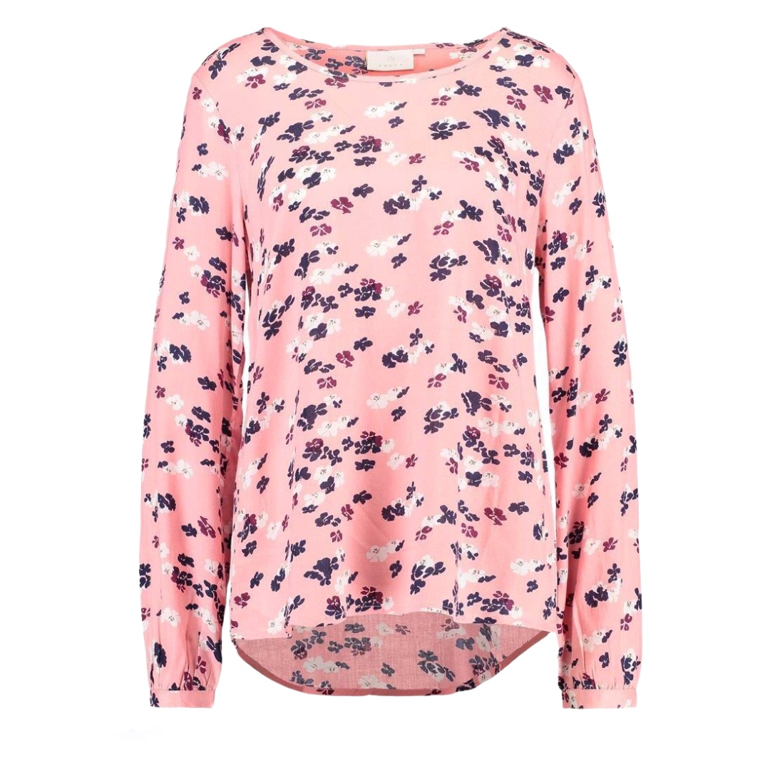 Ροζ φλοράλ μακρυμάνικη μπλούζα Dorita Kaffe