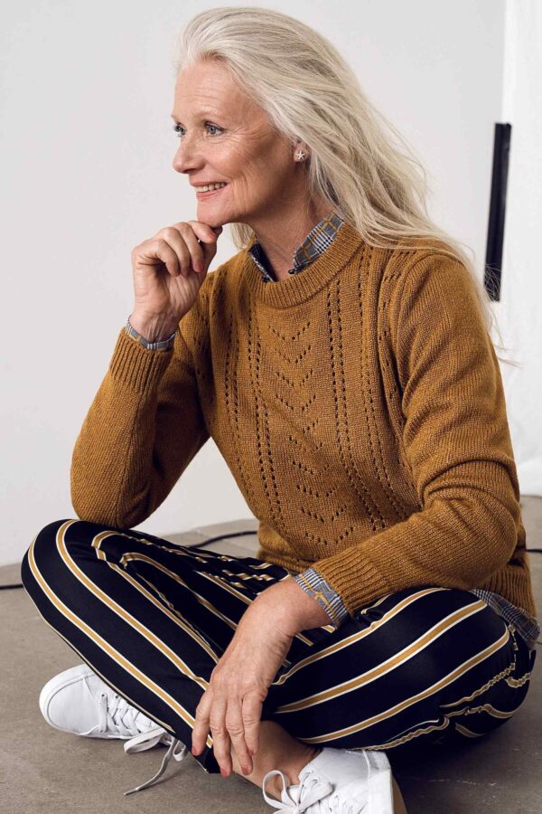 Πλεκτό γυναικείο πουλόβερ Janny Kaffe