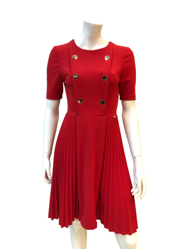 Κόκκινο πλισέ φόρεμα Rinascimento