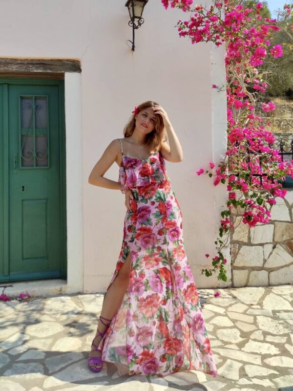 Μακρύ φόρεμα με σκισίματα Rinascimento