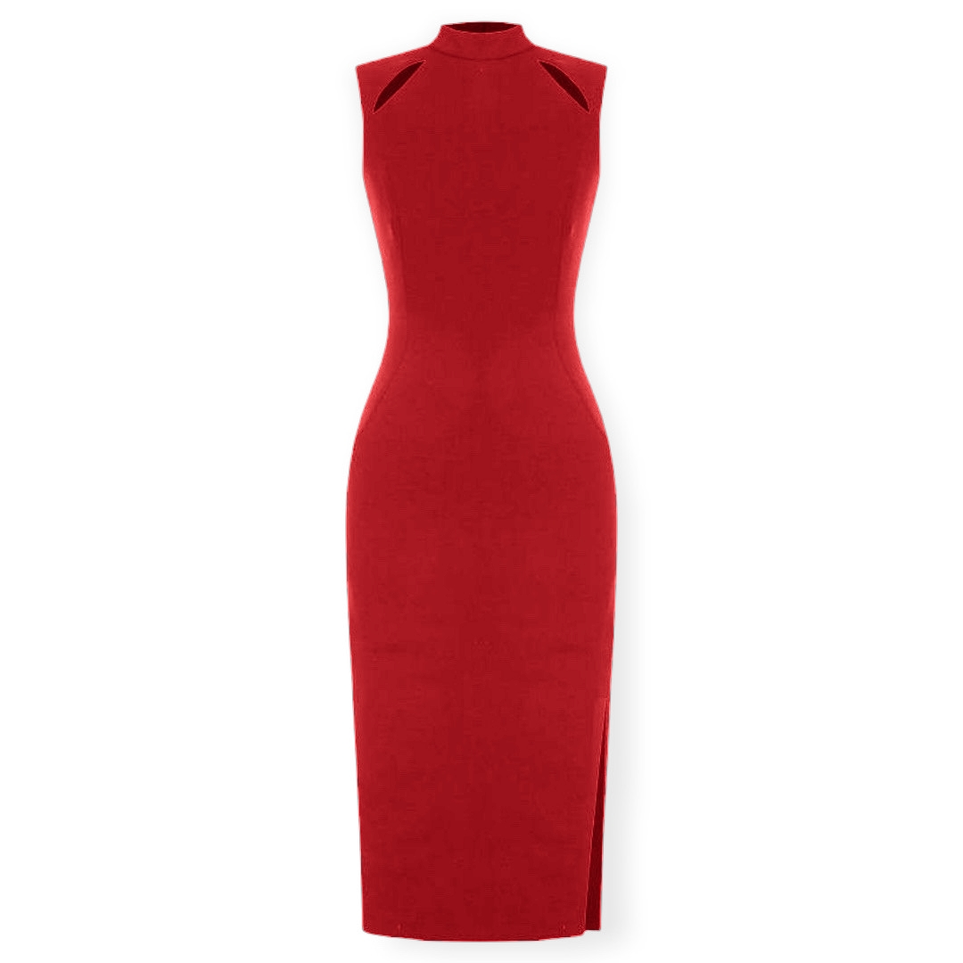 Κόκκινο μίντι στενό φόρεμα Rinascimento