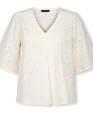 Κοντομάνικη μπλούζα μπροντερί δαντέλα Marlie Peppercorn – Λευκό, S