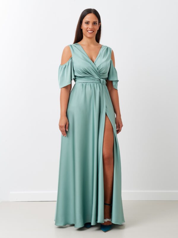 Μακρύ σατέν φόρεμα plus size Kitana by Rinascimento