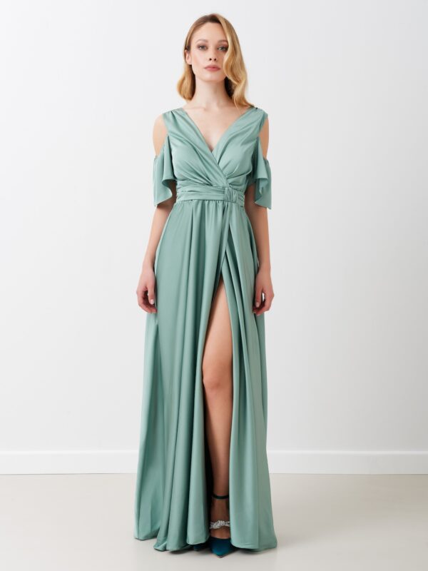 Μακρύ σατέν φόρεμα plus size Kitana by Rinascimento
