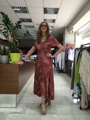 Μακρύ κοντομάνικο φόρεμα Fausta Desires