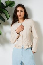 Δερμάτινο μπουφάν plus size Rinascimento