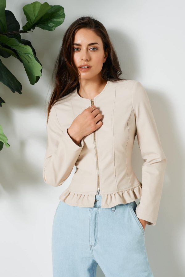 Δερμάτινο μπουφάν plus size Rinascimento