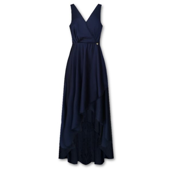 Μπλε σκούρο σατέν φόρεμα Rinascimento