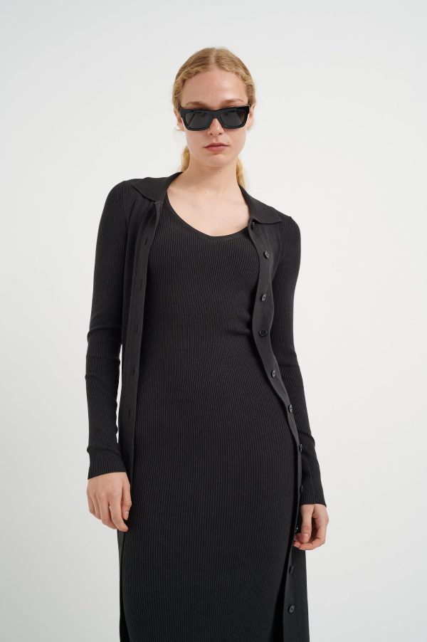 Μαύρο πλεκτό φόρεμα Mowita Inwear