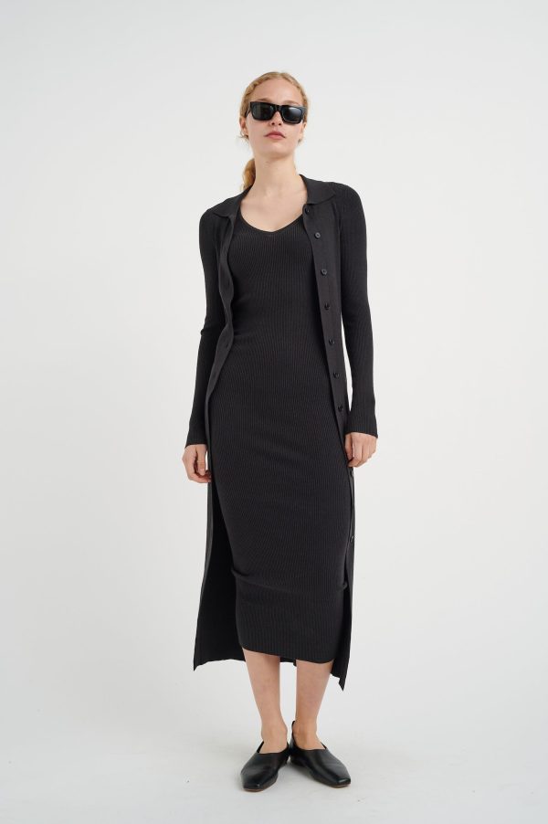 Μαύρο πλεκτό φόρεμα Mowita Inwear