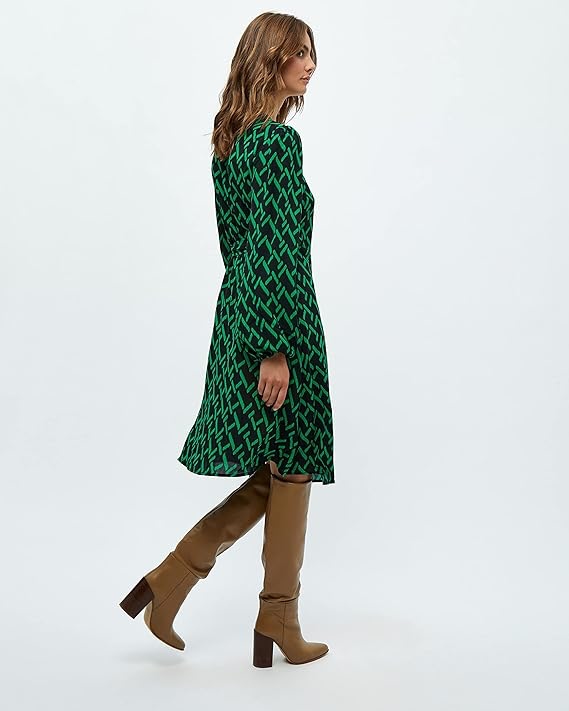Πράσινο κρουαζέ μίντι φόρεμα Lou Peppercorn