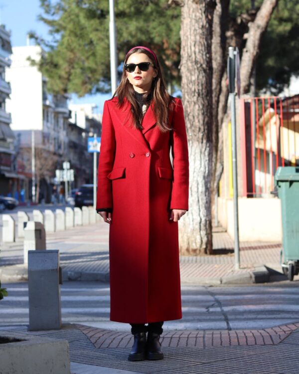 Μακρύ κόκκινο παλτό Rinascimento