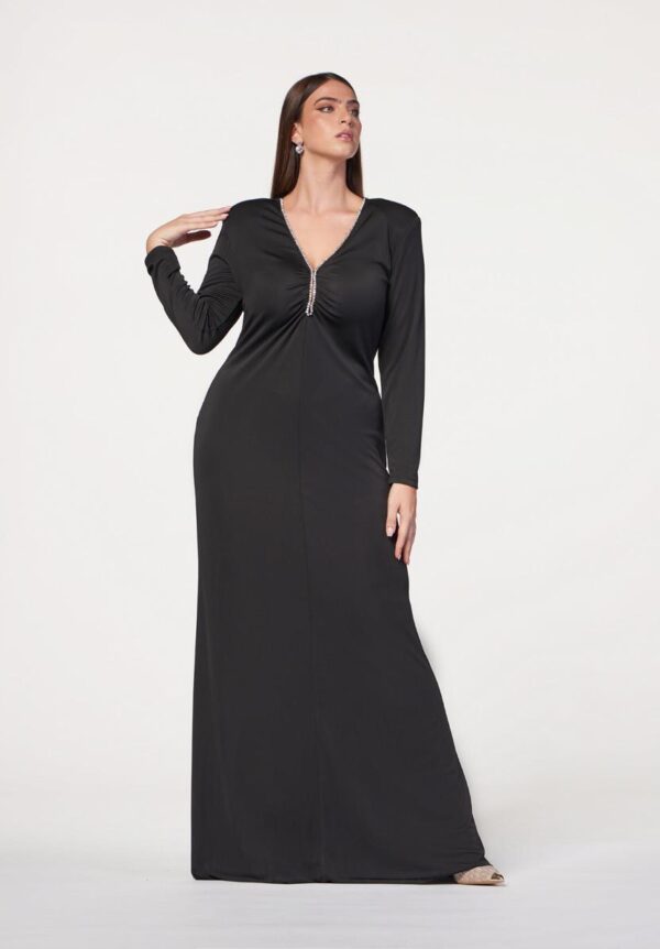 Μαύρο μάξι φόρεμα plus size Rinascimento