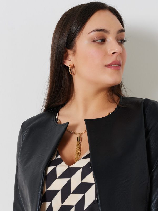 Δερμάτινο μπολερό Plus Size Rinascimento