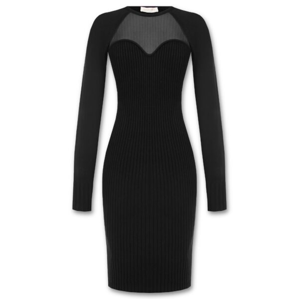 Μαύρο φόρεμα πλεκτό Rinascimento