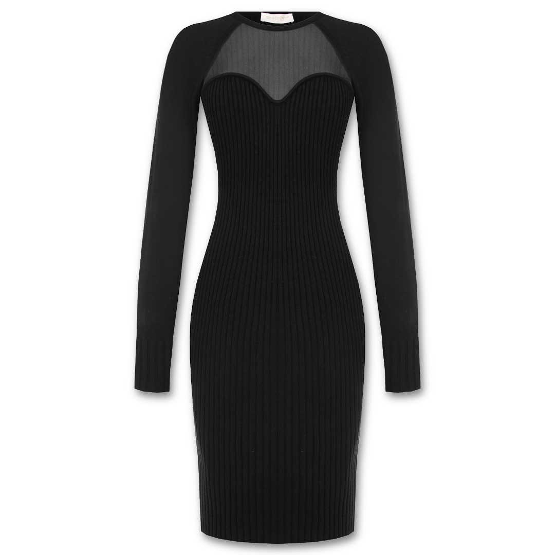 Μαύρο φόρεμα πλεκτό Rinascimento