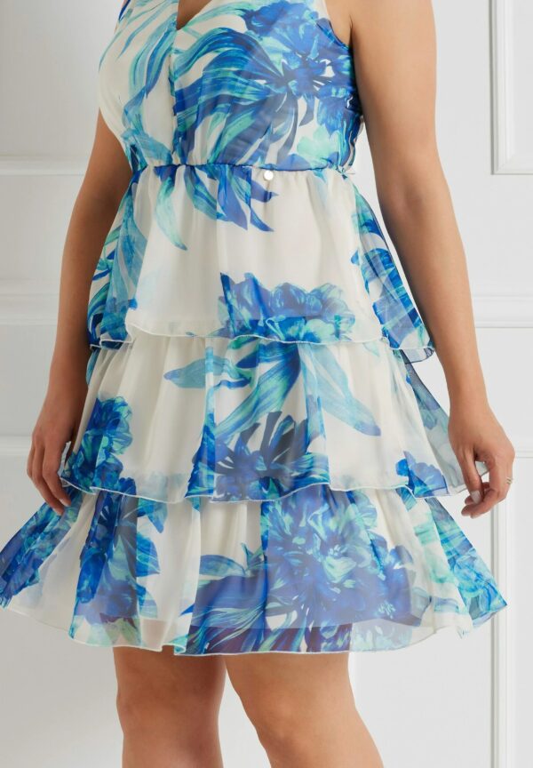 Φλοράλ φόρεμα με βολάν plus size Rinascimento