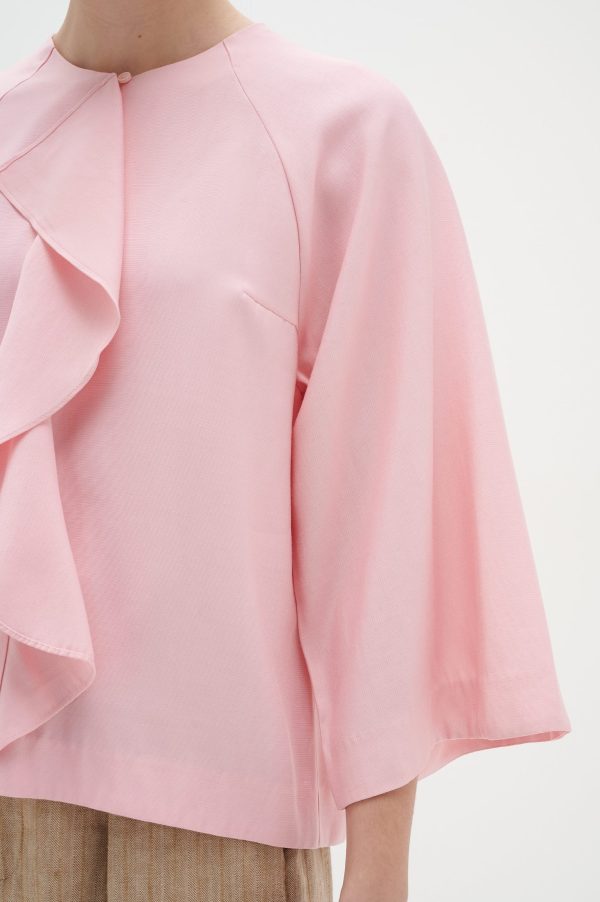 Ροζ μπλούζα με βολάν Dorcas InWear
