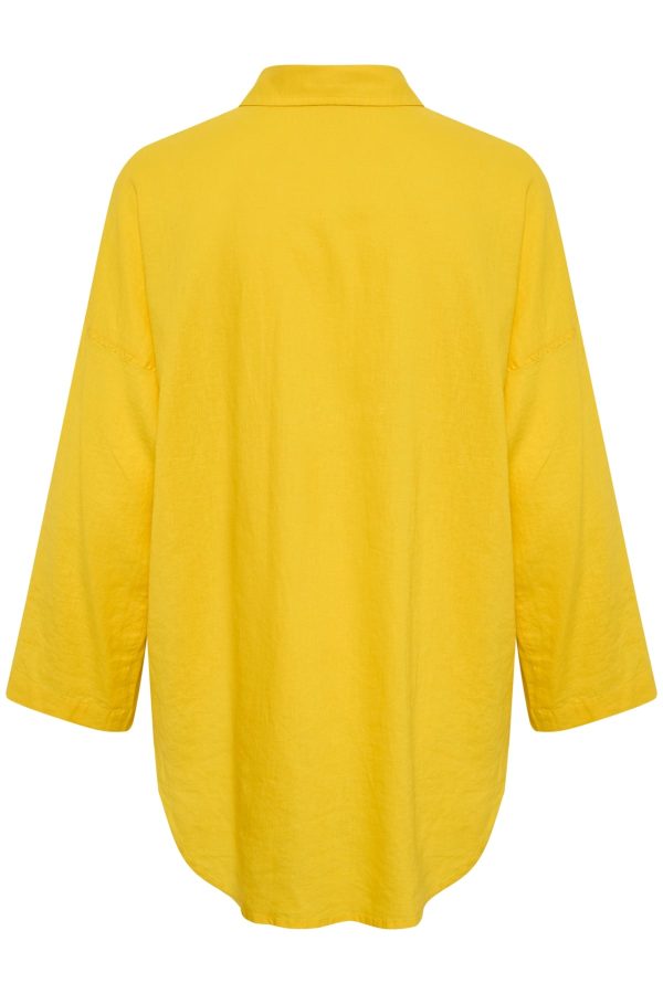 Κίτρινο λινό πουκάμισο Kiko InWear