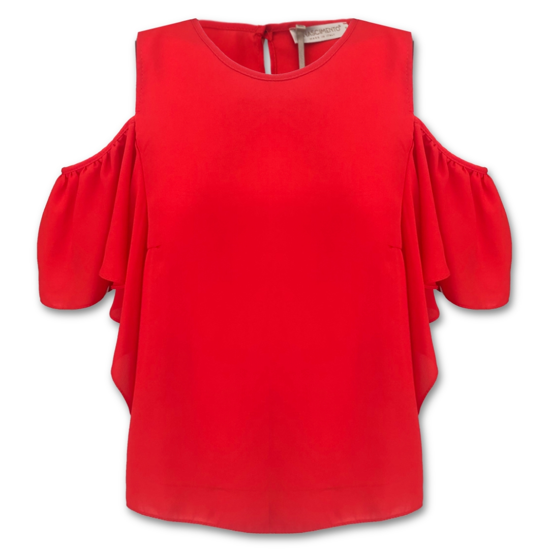 Κόκκινη έξωμη μπλούζα Rinascimento