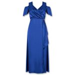 Σατέν μακρύ φόρεμα plus size Rinascimento