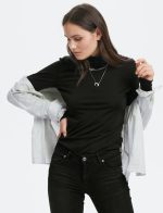 Λεπτή μάλλινη ζιβάγκο μπλούζα Denim Hunter