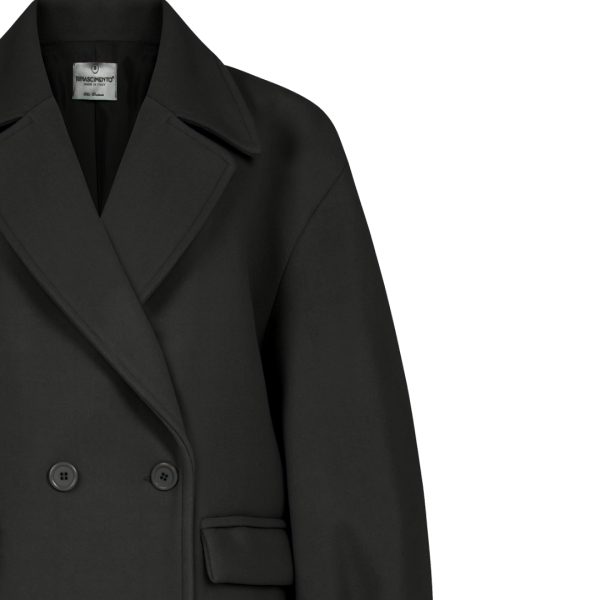 Μαύρο oversized ημίπαλτο Rinascimento