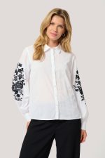 Λευκό πουκάμισο με κέντημα Daphne Cream