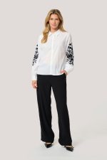 Λευκό πουκάμισο με κέντημα Daphne Cream
