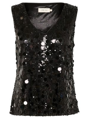 Μαύρη μπλούζα με παγιέτες Sparkle Cream
