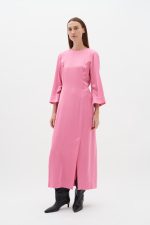 Ροζ σατέν μακρύ φόρεμα Mehina Inwear