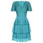 Κοντομάνικο φόρεμα με βολάν plus size Rinascimento