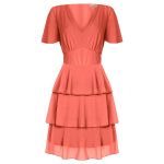 Κοντομάνικο φόρεμα με βολάν plus size Rinascimento