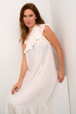 Λευκό φόρεμα ένας ώμος Elina Culture